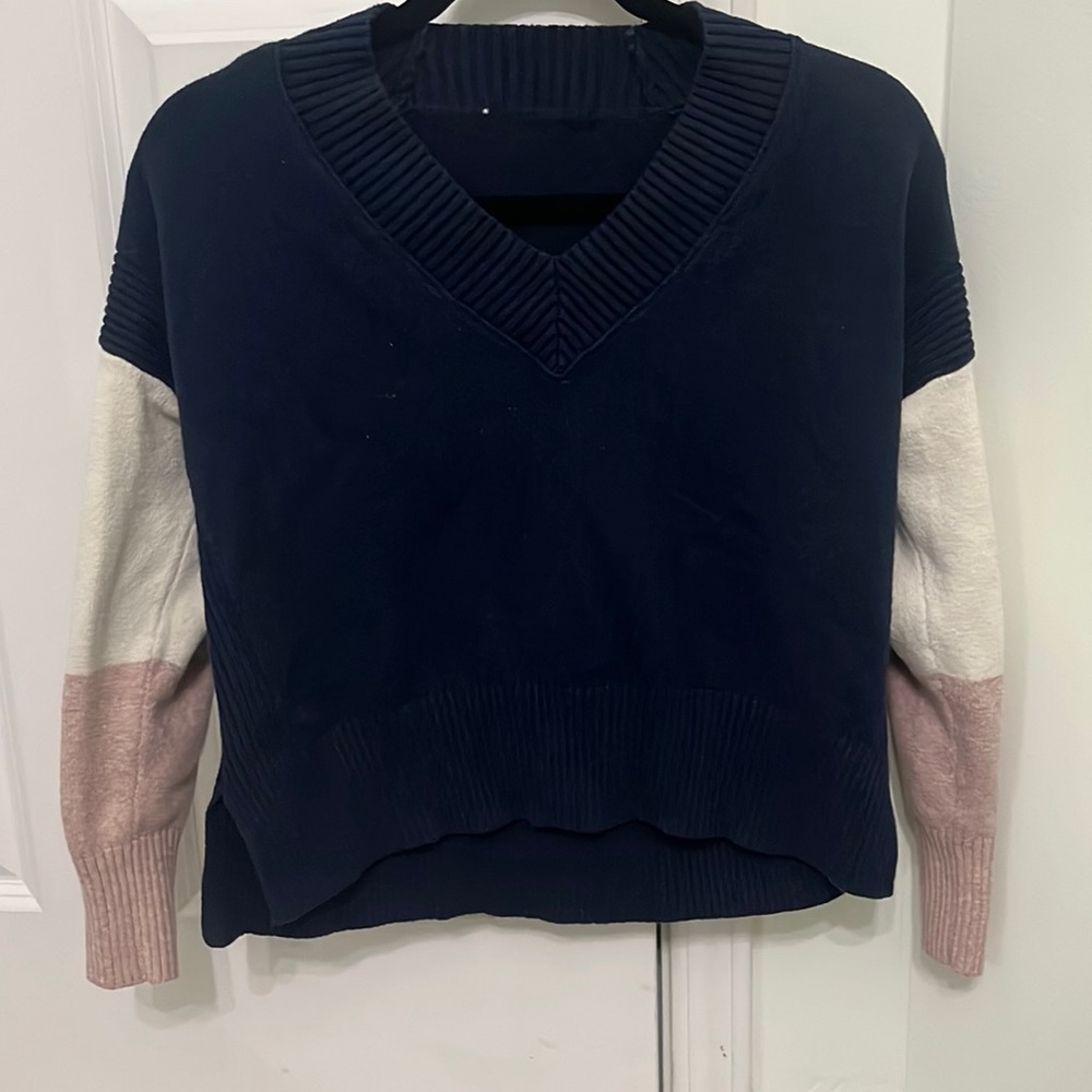 Madewell V Neck Colorblock Sweater Size XS